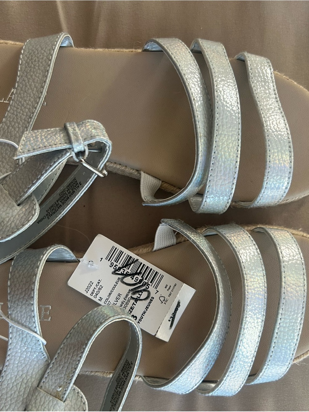 The Children's Place Silver Girls' Multi-Strap Sandals